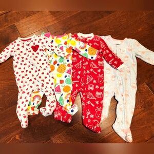 6-9 Month Sleepsuit Footies Bundle (4). Girls